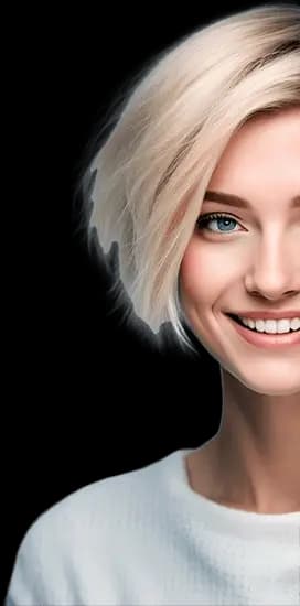 Девушка после стрижки